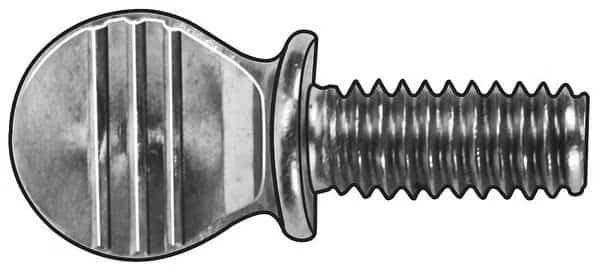 Thumb Screw, 3/8"-16 Thread Size, Spade, Zinc Plated Steel, 0.95 in Head Ht, 1 in Lg, 10 PK