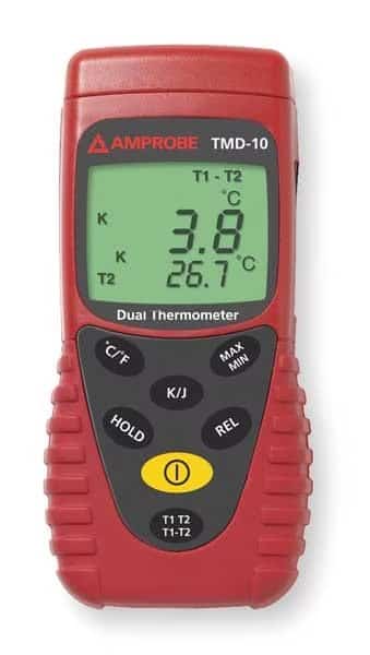 Thermocouple Thermometer, 2 In, Type J, K