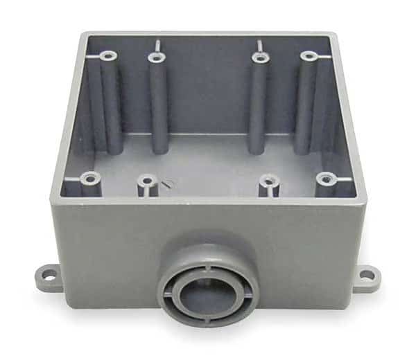Weatherproof Electrical Box, 37.3 cu in, FSE Box Type, 2 Gangs, PVC, Rectangular Shape