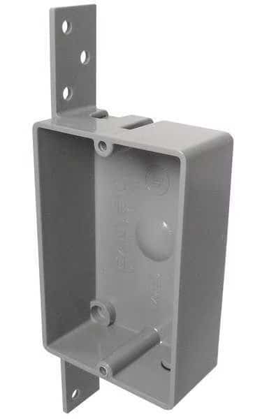 Electrical Box, Shallow, w/Bracket, PVC, CANTEX, Mfr# EZ08SB