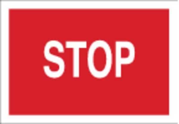 Stop Sign, 14" W, 10" H, Fiberglass, Red, White