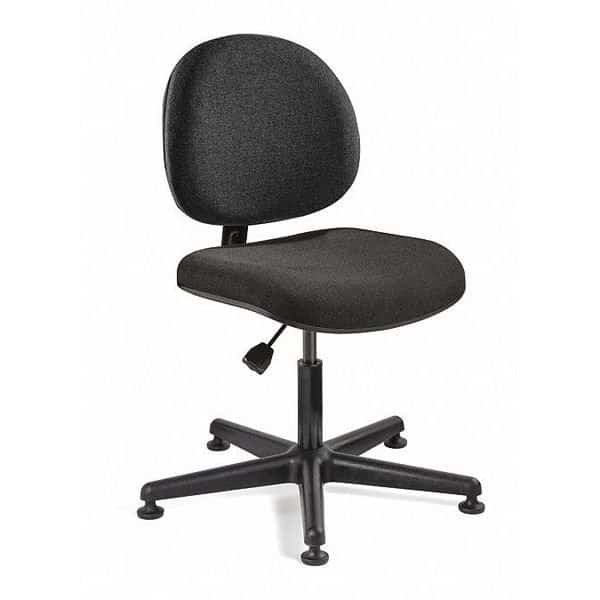 Fabric Task Chair, 16" to 21", No Arms, Black