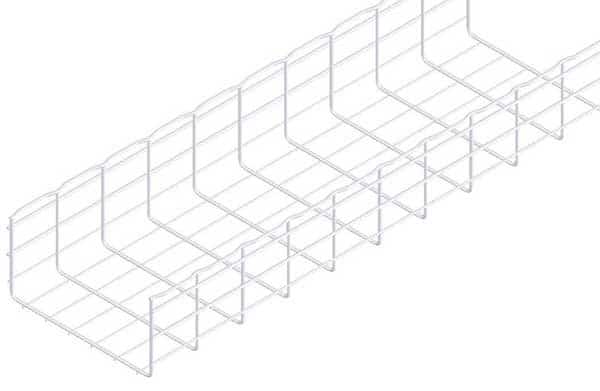 Wire Mesh Cable Tray, 155 lb Capacity, Steel, Zinc Plated