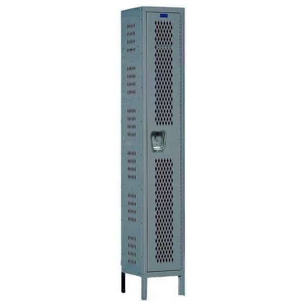 Wardrobe Locker, 15 in W, 18 in D, 78 in H, (1) Tier, (1) Wide, Dark Gray