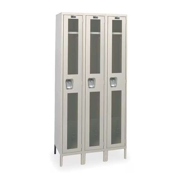 Wardrobe Locker, 36 in W, 18 in D, 78 in H, (1) Tier, (3) Wide, Tan