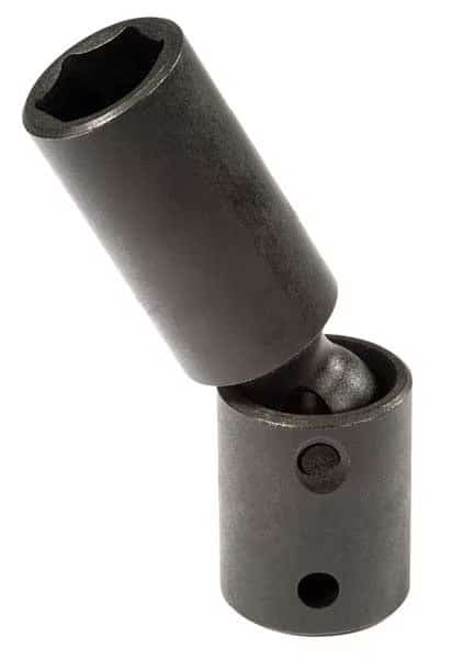1/2 in Drive Flex Impact Socket, Metric, black oxide, 2 5/8 in L