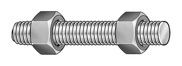 Fully Threaded Stud, 5/8"-11, 6 in, Steel, Grade B7, Fluoropolymer Coated Finish, 4 PK, MAUDLIN PRODUCTS, Mfr# B7-.625-6