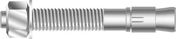 SUP-R-STUD + Wedge Anchor, 3/4" Dia., 4-3/4" L, Steel Yellow Zinc, 25 PK, MKT FASTENING, Mfr# 2534434