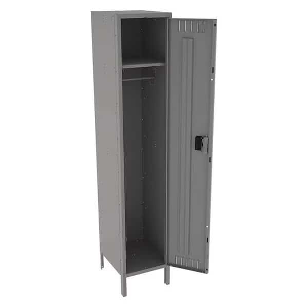 Wardrobe Locker, 15 in W, 18 in D, 78 in H, (1) Tier, (1) Wide, Gray
