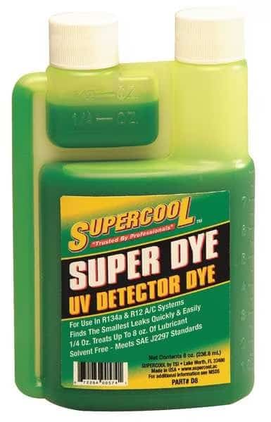 A/C Leak Detection Dye, 8 Oz, Supercool, Mfr#: D8