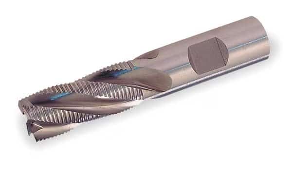 4-Flute Cobalt 8% Fine Square Single Roughing End Mill Cleveland RG6 Bright 3/8x3/8x1-1/2x3-1/4