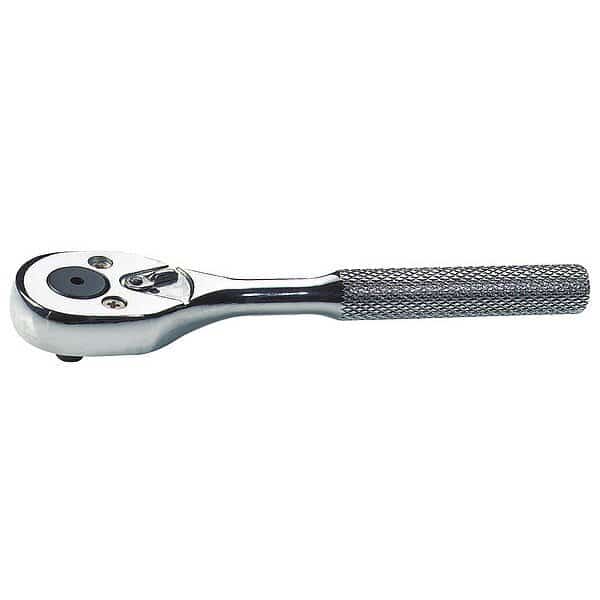 Hand Ratchet, 1/4" Dr., 5" L, Hand Ratchet, 5 in, Chrome, 1/4 in
