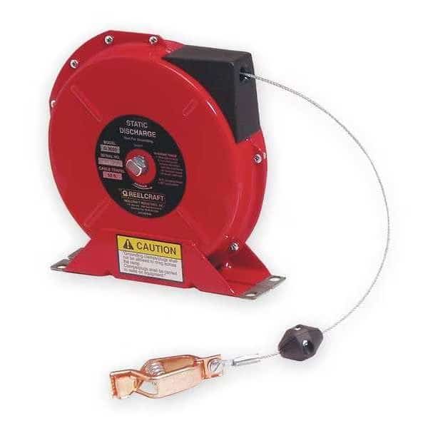 Cable Reel, 50 ft, Spring Return, Red