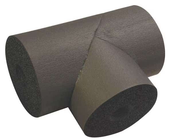 1-3/8" x 53/64" Elastomeric Tee Pipe Fitting Insulation, 1" Wall