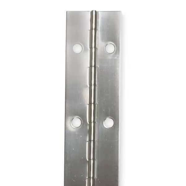 Piano Hinge, Stainless Steel, Full Surface Mounting, 3/4 in Leaf W x 72 in Leaf H, Stainless steel