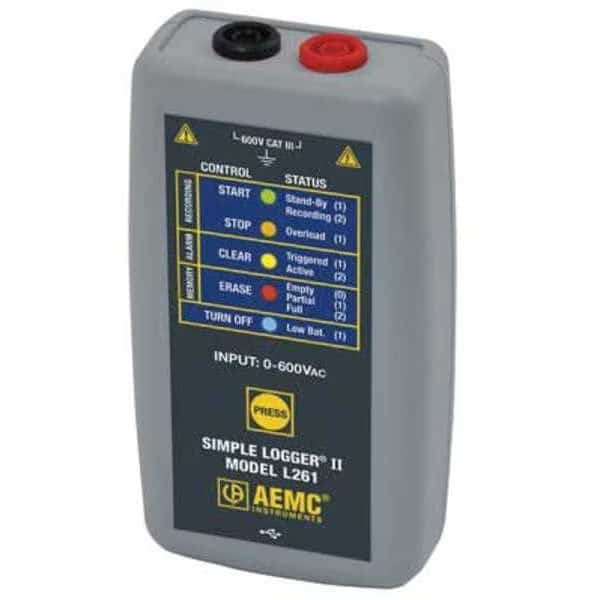 Voltage Data Logger,0 to 600VAC/DC, Mfr#: L261, AEMC