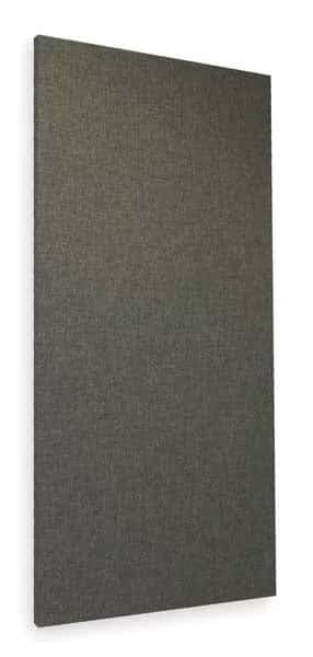Acoustic Panel, 0.75 NRC, Fabric Faced Fiberglass, 24 in W, 4 ft L, 1 in Thick, Gray