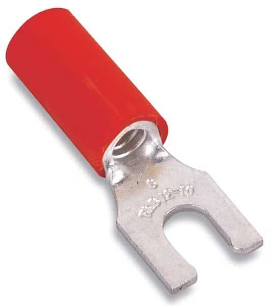 22-16 AWG Vinyl Locking Fork Terminal #8 Stud PK100, Sta-Kon, Mfr#: 18RA-8FL