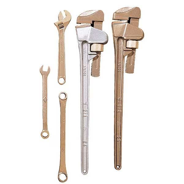 8 in L 1 15/16 in Cap. Aluminum Bronze Straight Pipe Wrench
