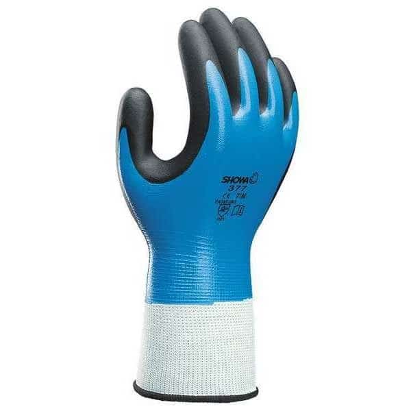 Coated Gloves,Black/Blue,6,PR , Mfr#: 377S-06