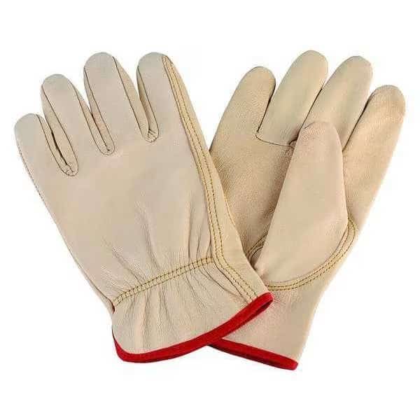 Leather Gloves,Beige,M,PR, Mfr#: 4TJZ3, CONDOR