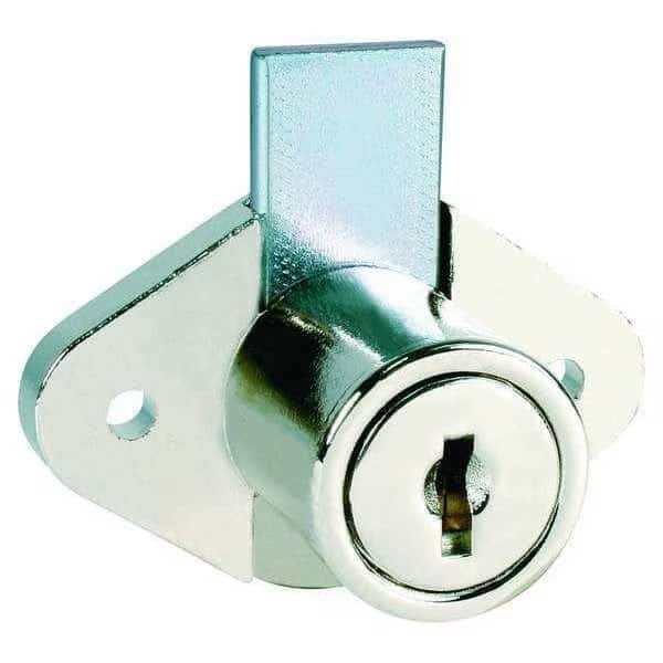 Cabinet and Drawer Dead Bolt Locks, Brass, 15/16" For Door Thickness, 2 Number of Keys