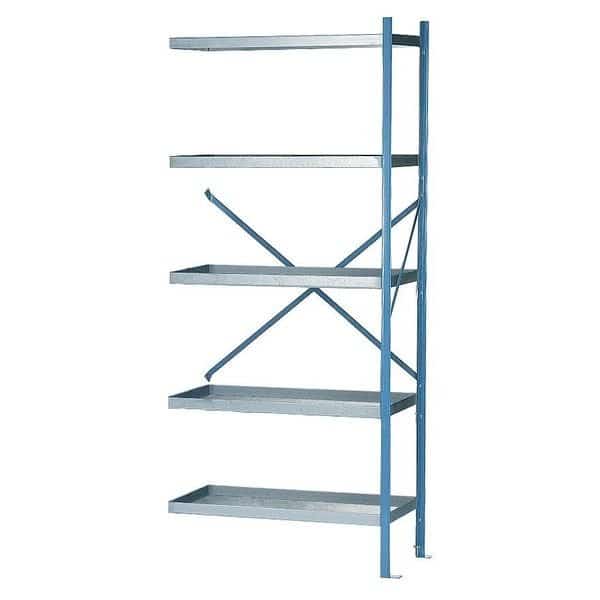 Metal Shelving, 24"D x 36"W x 84"H, 4 Shelves, Galvanized Steel