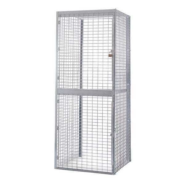 Bulk Storage Locker Add-On, 48 in W, 60 in D, 90 in H, 0 Shelves, 1 Doors, Steel Wire, Unassembled, FOLDING GUARD, Mfr# AD145 GALV