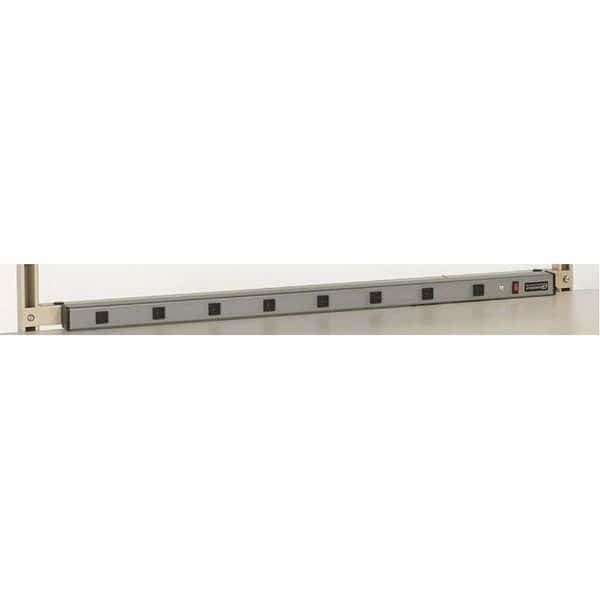 Power Strip, 8 Outlet(s) 6 ft., Beige
