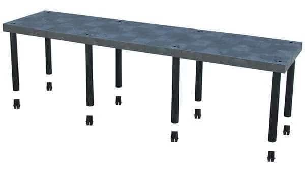 Add-On Plastic Shelving, Open Style, 24 in D, 96 in W, 24 in H, 1 Shelves, Black
