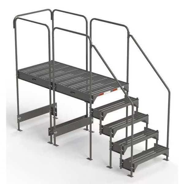Custom Work Platform, 5 Steps, Modular, 35"W x 77"L Platform, Adjustable to 42"-45"H, Style 5