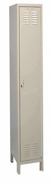 Wardrobe Locker, 12 in W, 18 in D, 78 in H, (1) Tier, (1) Wide, Tan