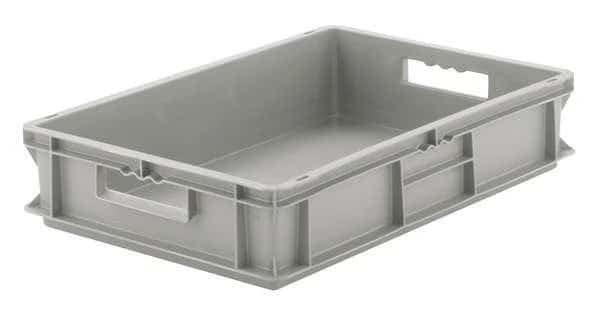 Straight Wall Storage Container, 22.1 gal, 23-3/4 in L, 15-3/4 in W, 16-5/8 in H, Gray