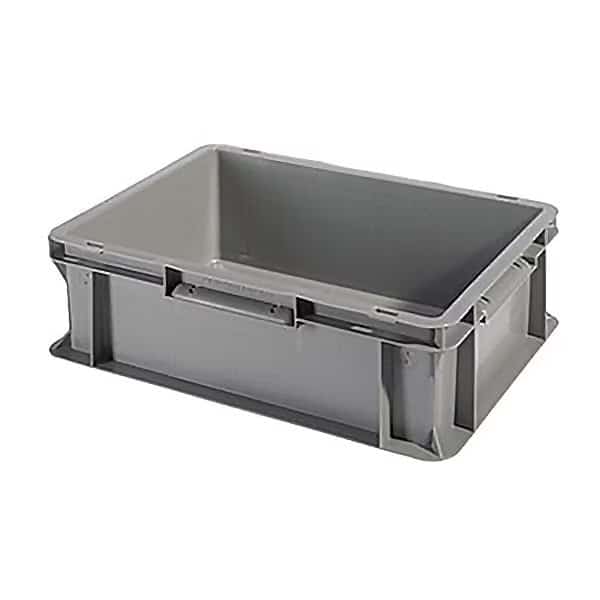 Straight Wall Container, Gray, Polypropylene, 15 3/4 in L, 12 in W, 5 in H, SSI SCHAEFER, Mfr# EF4120.GY1