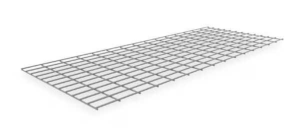 Decking, Steel Wire, 60 in W, 24 in D, Zinc, Zinc Finish, Gauge: 5