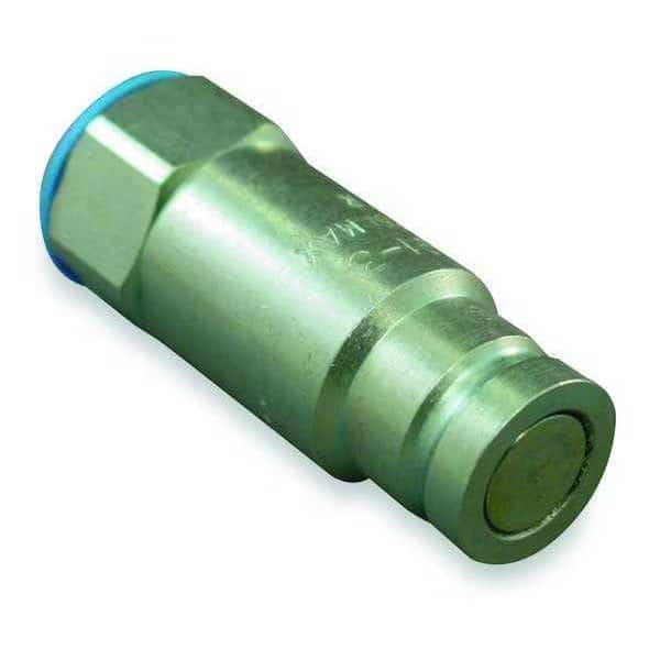 Hydraulic Quick Connect Hose Coupling, Steel Body, Push-to-Connect Lock, 1/2"-14 Thread Size