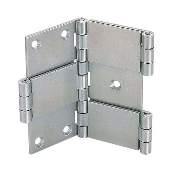 Door and Butt Hinge, 304 Stainless Steel, Weld-On Mounting, 3 11/16 in Leaf W x 3 1/8 in Leaf H