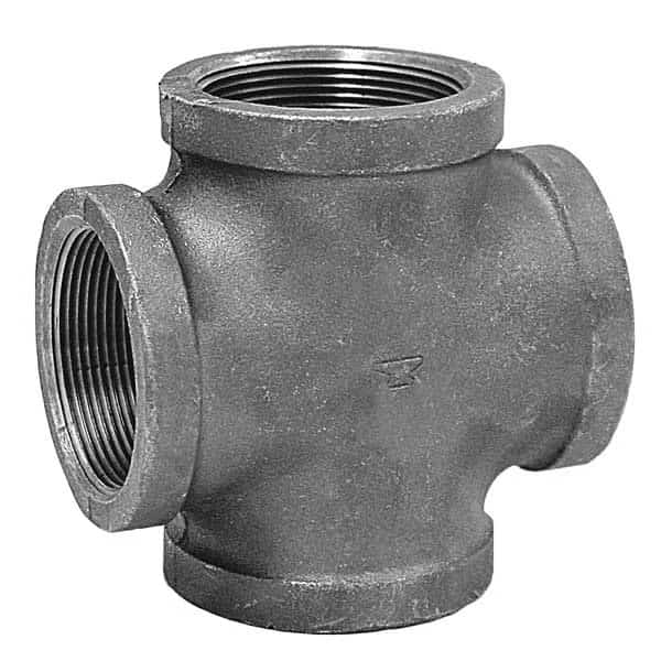 Cross Cross, 3" Pipe, FNPT, Malleable Iron, Class 150