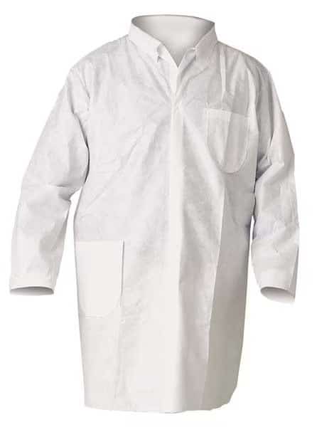 KleenGuard A20 Disposable Lab Coat, SMMMS, Snaps Closure, White, 2XL, 25 PK