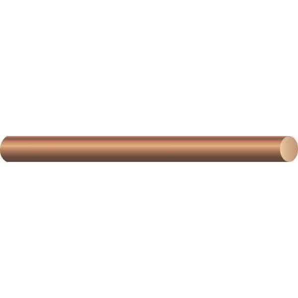 Bare Grounding Wire, Copper, 4 AWG, 1C, Bare, Solid, 25 ft