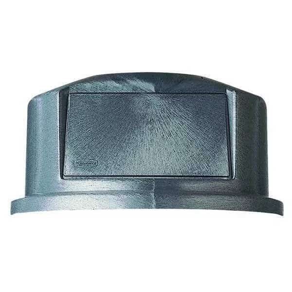 Brute Trash Can Top, Round, Dome with Push Door, Fits 44 gal Cans, 24 3/4 in Dia, Gray