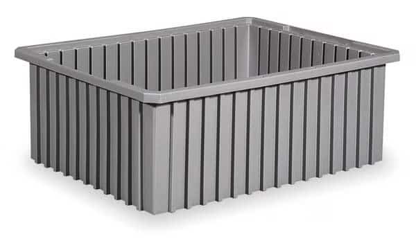 Industrial Grade Polymer, Divider Box, Gray, 22 3/8 in L, 6 in H