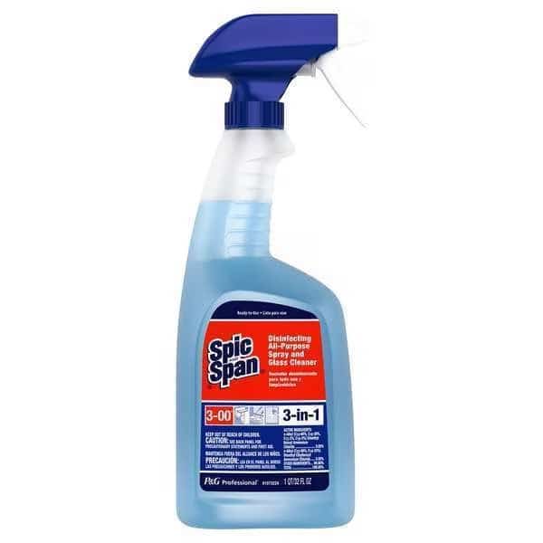Disinfecting All-Purpose Spray and Glass Cleaner, Trigger Spray Bottle, 32 oz, Unscented, 8 PK
