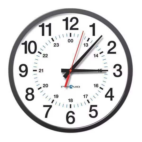 13-1/4" Analog Wireless Synchronized Wall Clock, Black