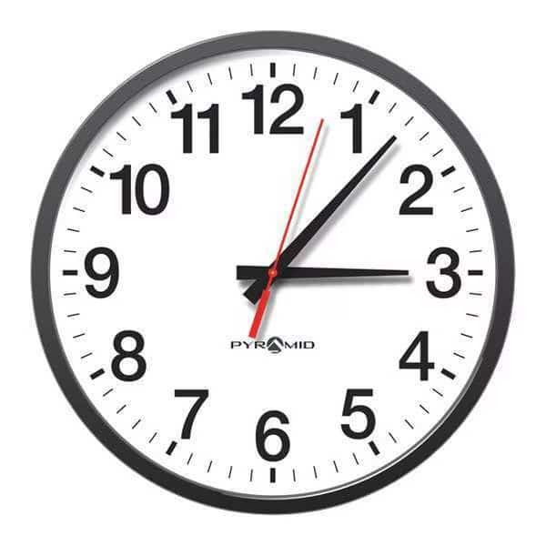 17" Analog Wireless Synchronized Wall Clock, Black