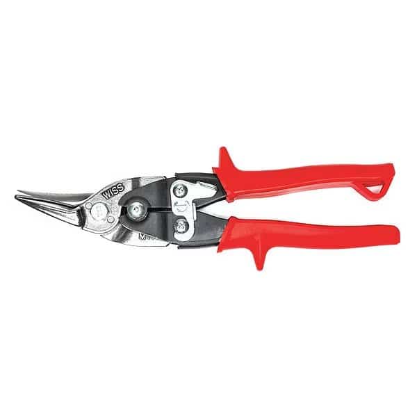 Aviation Snip, Left, 9 3/4 in Overall Length, 1 1/2 in Cutting Length, Serrated Edge, Steel Handle, Crescent Wiss, Mfr#: M1R