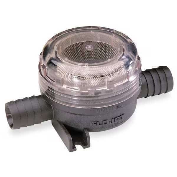 Strainer, In Line, 3/8", Barb, Black