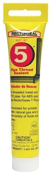 Pipe Thread Sealant 1.8 fl oz, Tube, No. 5, Yellow, Paste