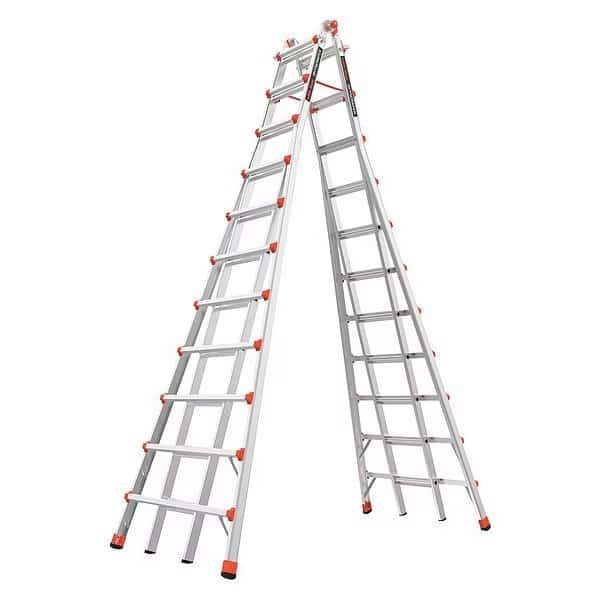 Combination Telescoping Step Ladder, Aluminum, 300 lb Load Capacity, 102 lb Weight