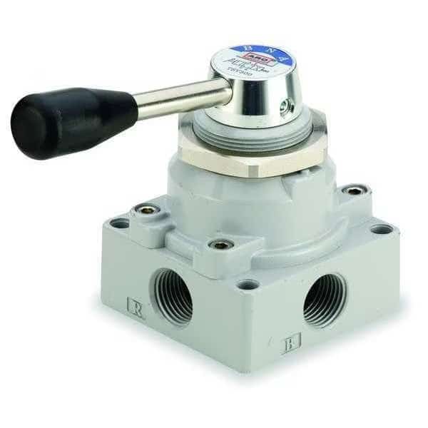 Manual Air Control Valve, 4-Way, 1/4in NPT